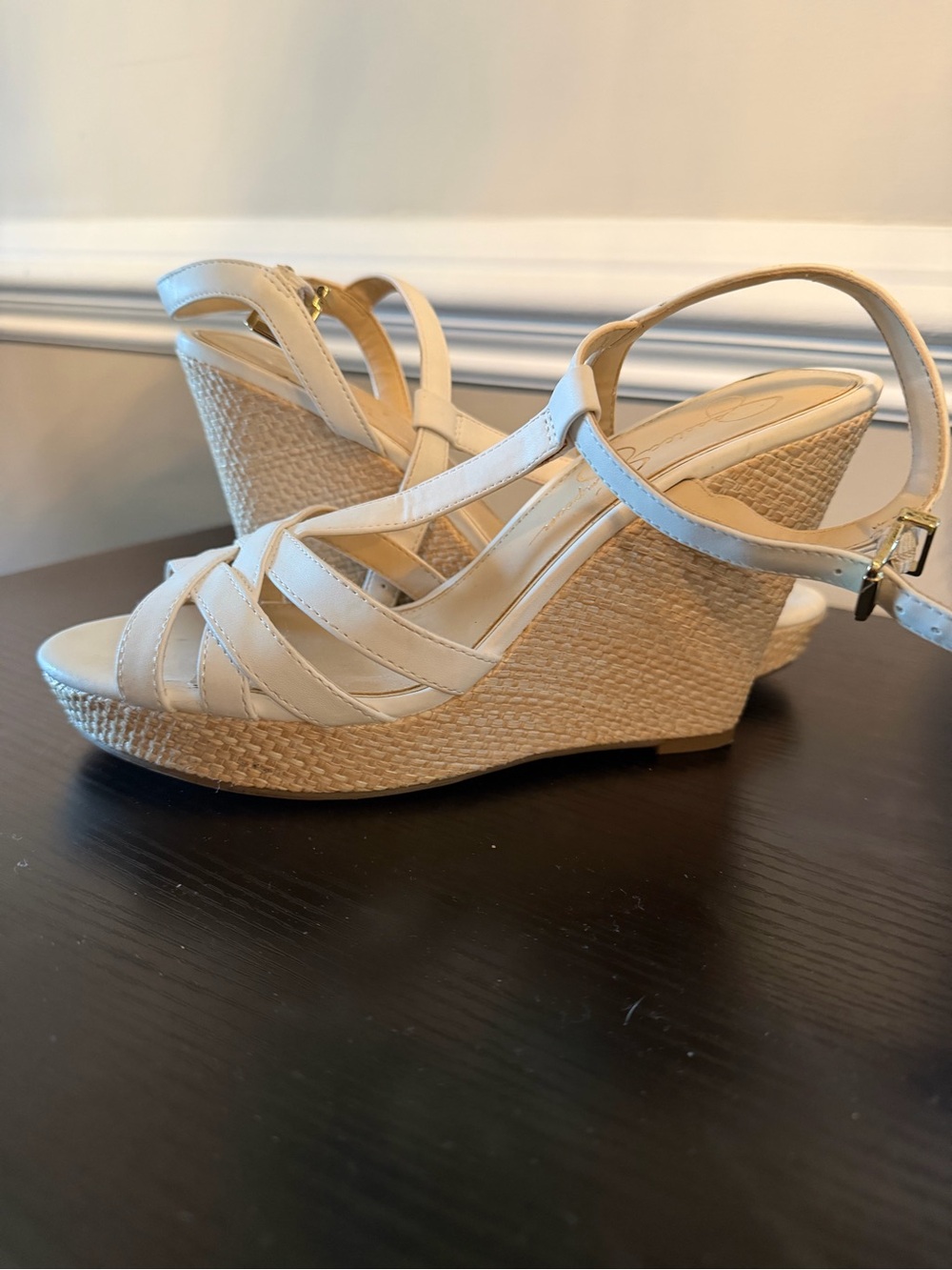 Wedge Espadrille Sandals in Cream